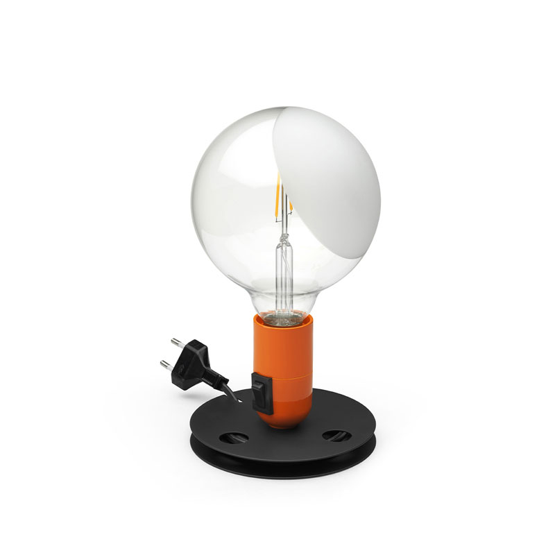 Angers Nantes Cholet Saumur Icones Flos Lampe A poser lampadina orange Castiglioni 