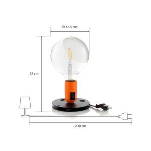 Angers Nantes Cholet Saumur Icones Flos Lampe A poser lampadina orange Castiglioni 3
