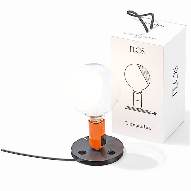 Angers Nantes Cholet Saumur Icones Flos Lampe A poser lampadina orange Castiglioni 4