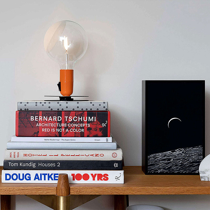 Angers Nantes Cholet Saumur Icones Flos Lampe A poser lampadina orange Castiglioni 6