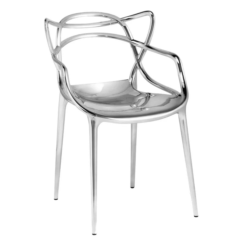 Angers Nantes Cholet Saumur Icones Kartell Chaise Masters Metalisé Chrome Argent philippe starck