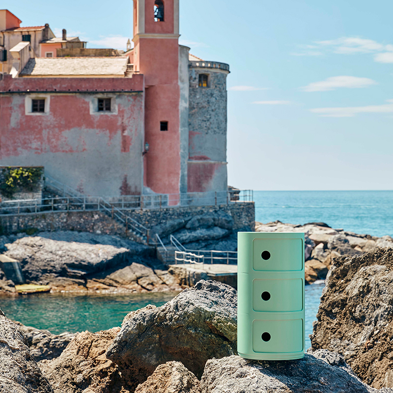 Angers Nantes Cholet Saumur Icones Kartell Componibili Vert Pâle Menthe Bio rangement 3 portes Anna Castelli Ferrieri 110