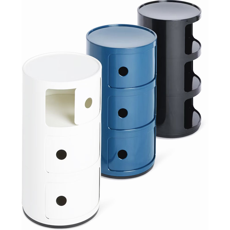 Angers Nantes Cholet Saumur Icones Kartell Componibili bleu Canard brillant rangement 3 portes Anna Castelli Ferrieri 4