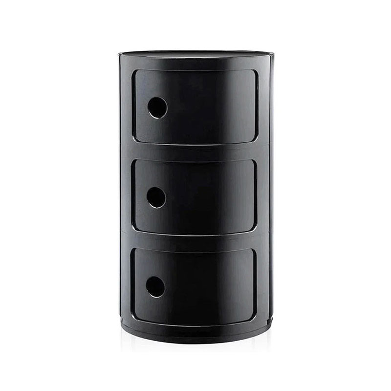 Angers Nantes Cholet Saumur Icones Kartell Componibili noir brillant rangement 3 portes Anna Castelli Ferrieri 10