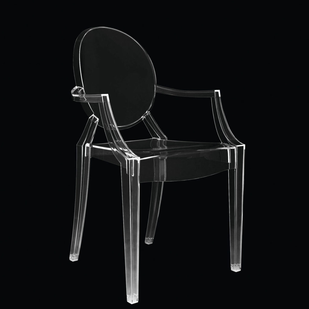 Angers Nantes Cholet Saumur Icones Kartell fauteuil cristal transparent Louis Ghost philippe starck 6