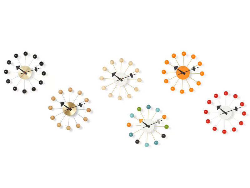 Angers Nantes Cholet Saumur Icones Objet Vitra deco Nelso horloge murale ball clock bois naturel