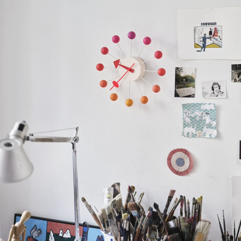 Angers Nantes Cholet Saumur Icones Objet Vitra deco Nelso horloge murale ball clock sunset dawn edition limitee 2