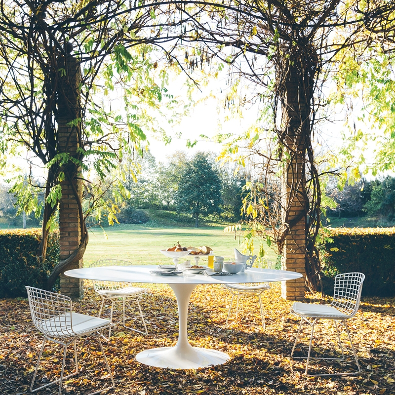 Angers Nantes Cholet Saumur Icones chaise Knoll Harry bertoia rilsan Blanc Outdoor 2