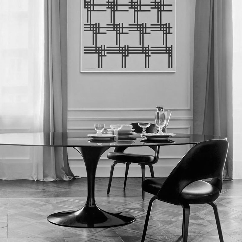 Angers Nantes Cholet Saumur Paris Bordeaux le Mans orleans Tours poitiers niort Icones table de repas Saarinen Knoll Marquina noir 4