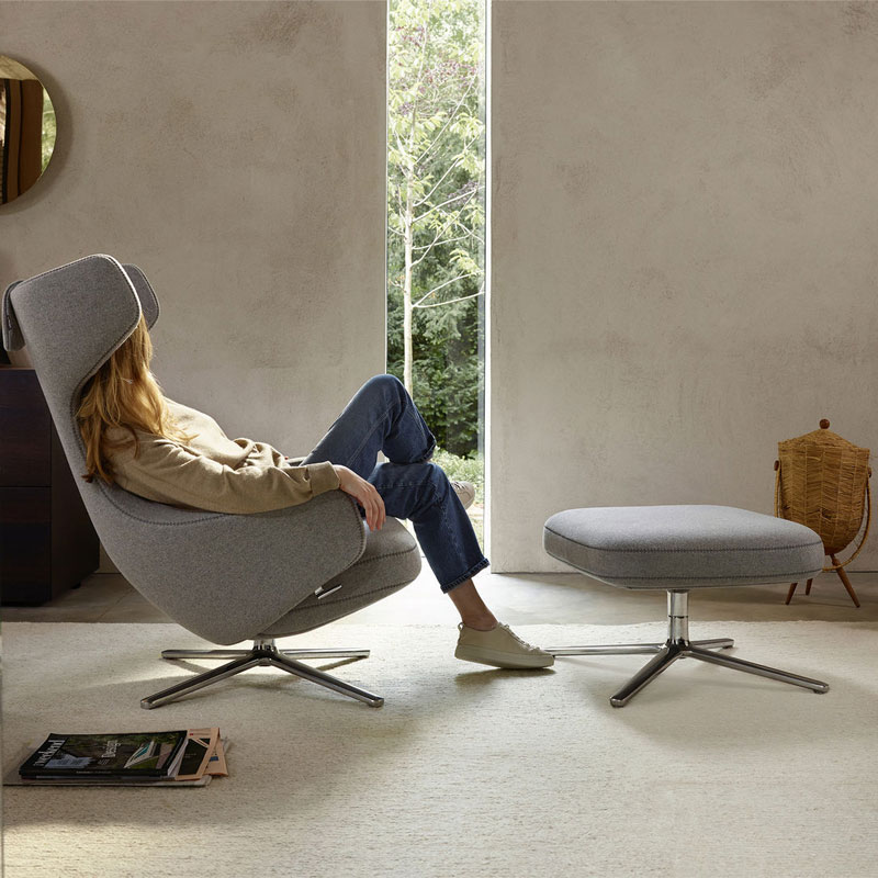 Angers Nantes Cholet Saumur bordeaux paris le mans poitiers laval Icones Antonio Citterio Grand Repos aluminium tissu cuir Fauteuil 4