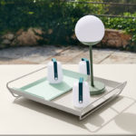 Angers Nantes Cholet Saumur Icones Fermob lampe Balad Batterie Mini outdoor Bleu acapulco Tristan Lohner