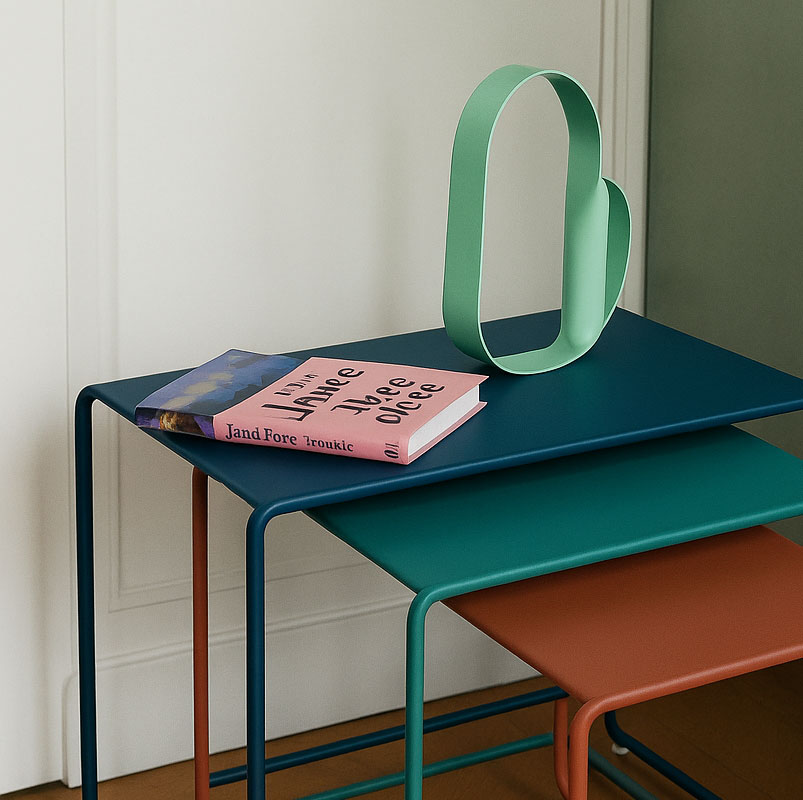 Angers Nantes Cholet Saumur Icones Fermob table basse gueridon gigogne Outdoor mobilier exterieur Oulala abysse acapouloco rouge 00