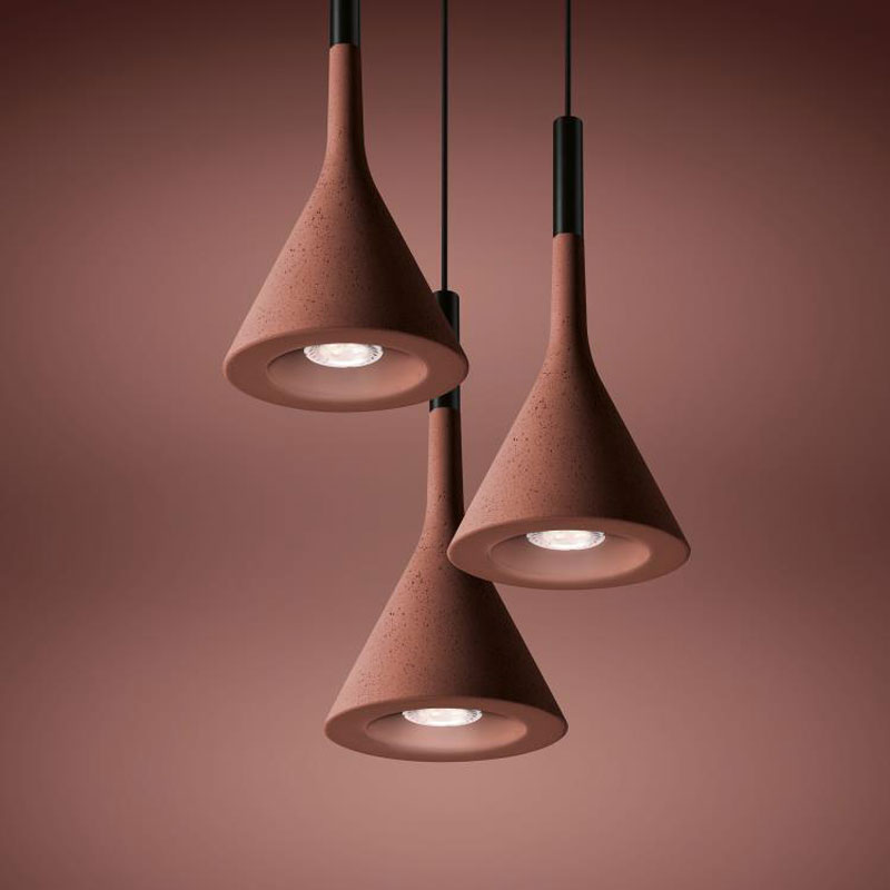 Angers Nantes Cholet Saumur Icones Foscarini Suspension Aplomb Rouge brique ciment Paolo LUCIDI & Luca PEVERE 4