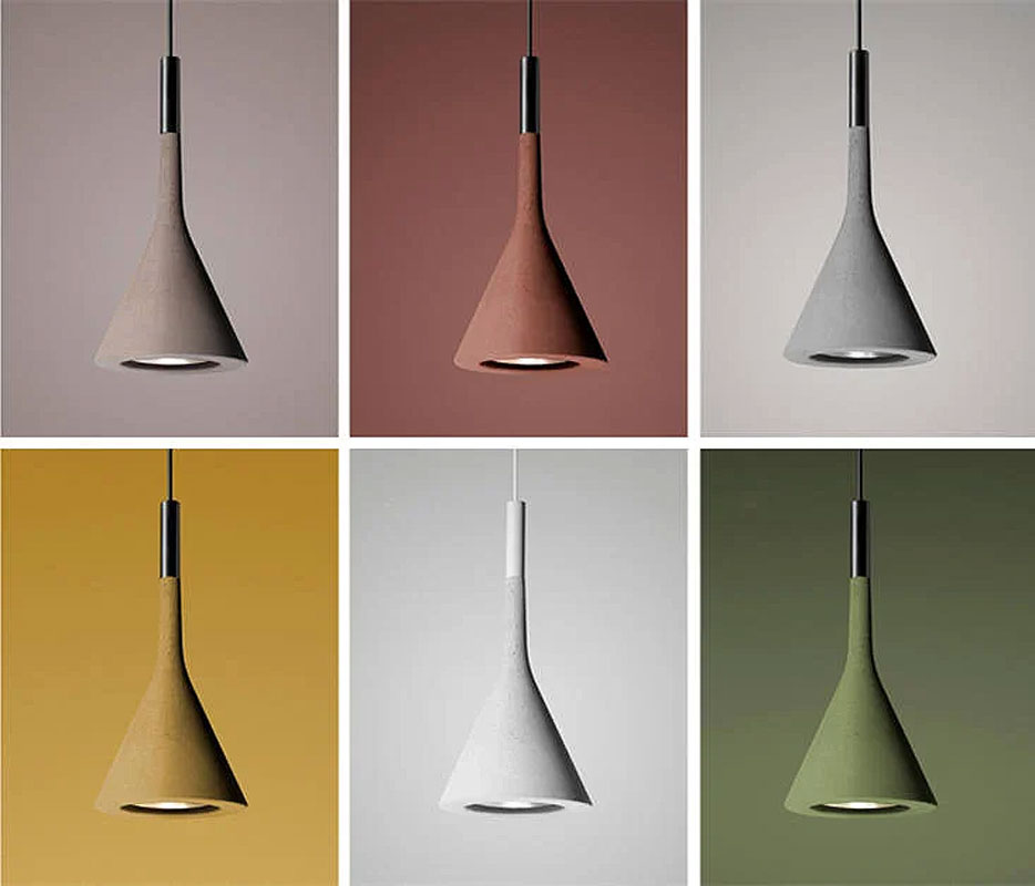 Angers Nantes Cholet Saumur Icones Foscarini Suspension Aplomb Vert Olive ciment Paolo LUCIDI & Luca PEVERE