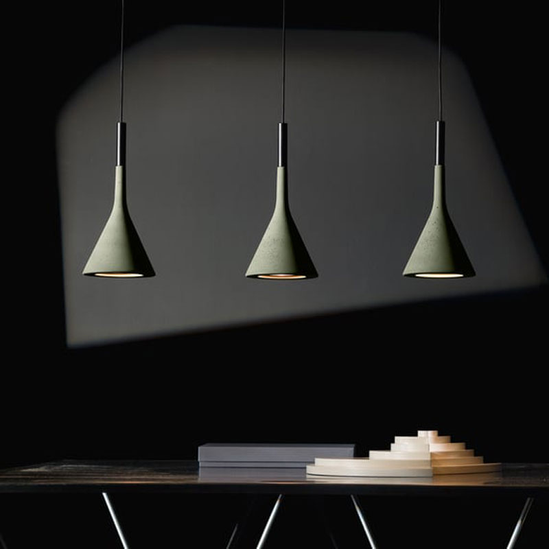 Angers Nantes Cholet Saumur Icones Foscarini Suspension Aplomb Vert Olive ciment Paolo LUCIDI & Luca PEVERE 4