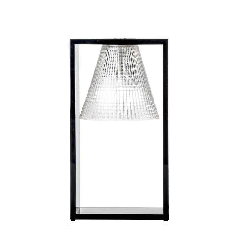 Angers Nantes Cholet Saumur Icones Kartell Lampe a poser Light Air cristal transparent noir Eugeni Quitllet