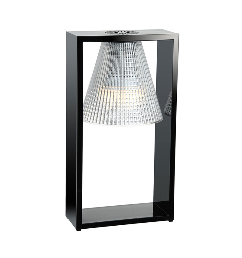 Angers Nantes Cholet Saumur Icones Kartell Lampe a poser Light Air cristal transparent noir Eugeni Quitllet2