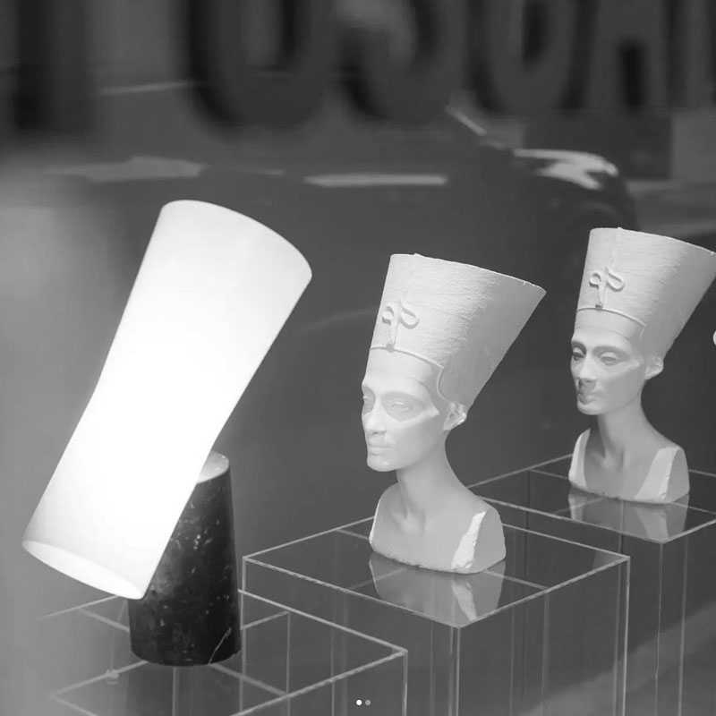 Angers Nantes Cholet Saumur Icones Kartell Lampe a poser Nile Blanc Carrare marbre foscarini Rodolfo Dordoni