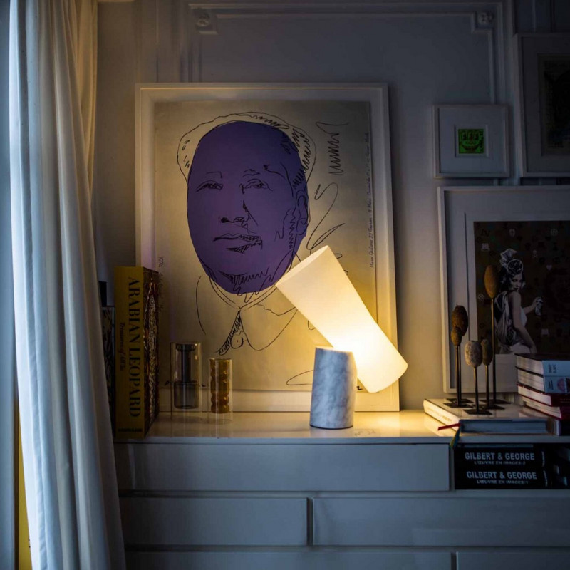 Angers Nantes Cholet Saumur Icones Kartell Lampe a poser Nile Blanc Carrare marbre foscarini Rodolfo Dordoni3