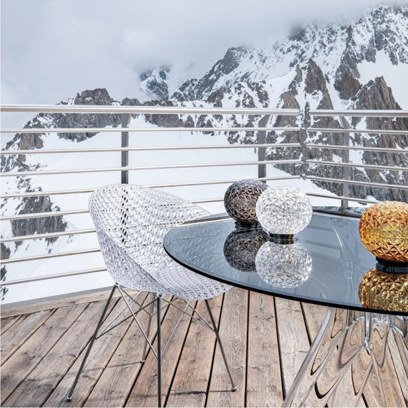 Angers Nantes Cholet Saumur Icones Kartell Lampe a poser mini Planet Jaune Or Tokujin Yoshioka 56