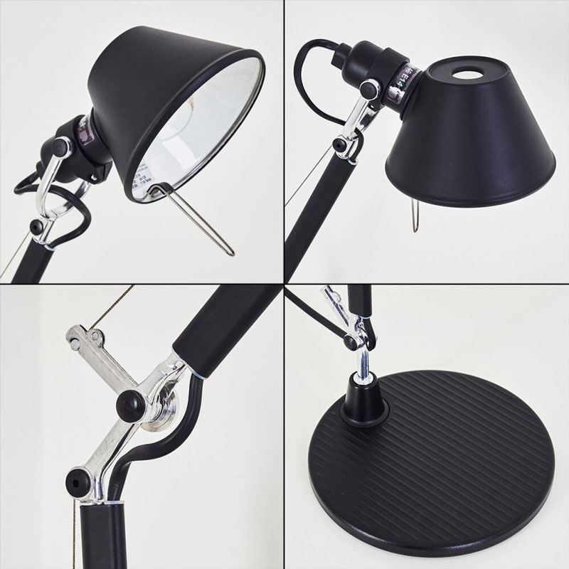 Angers Nantes Cholet Saumur Icones Artemide Lampe de bureau Tolomeo Micro Noir Mat Aluminium Michele De Lucchi 6