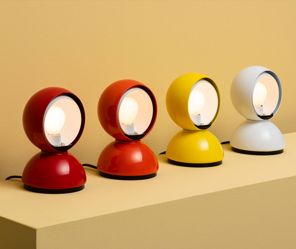 Angers Nantes Cholet Saumur Icones Artemide Lampe de table Eclisse Orange Vico Magistretti 4