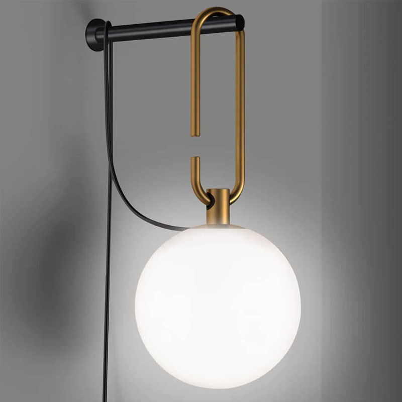 Angers Nantes Cholet Saumur Icones Artemide applique NH Wall laiton verre suspension Neri & Hu 7