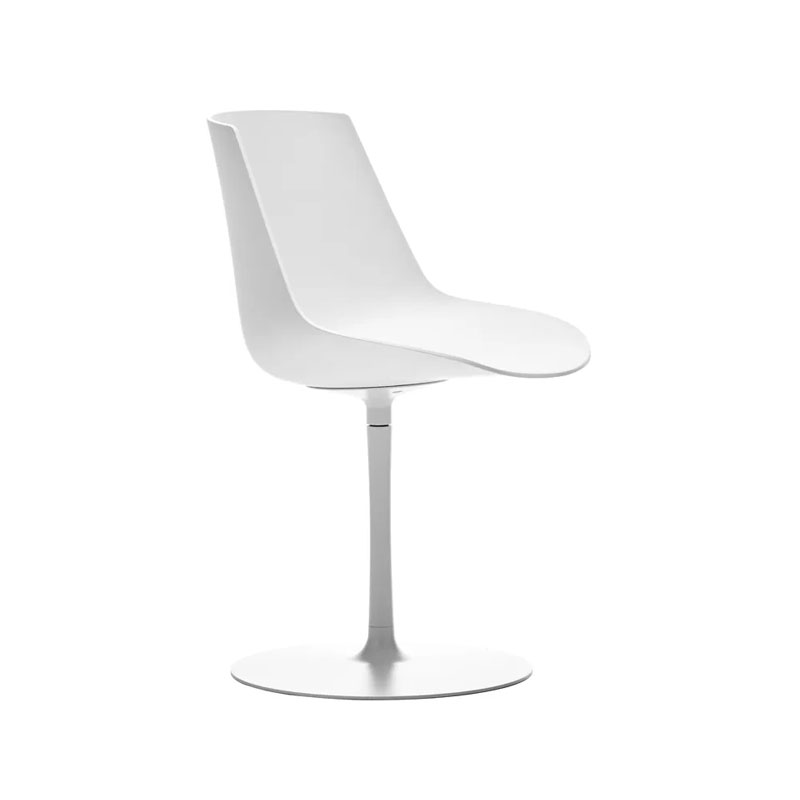 Angers Nantes Cholet Saumur Icones Chaise Flow Chair Blanc  Mdf Italia Jean Marie Massaud pied central pivotant 