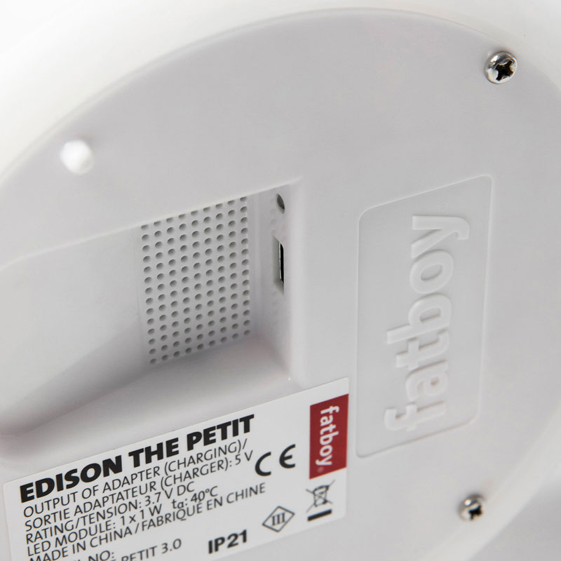 Angers Nantes Cholet Saumur Icones Fatboy Lampe Batterie chevet outdoor table Edison The Petit Blanc rechargeable 10