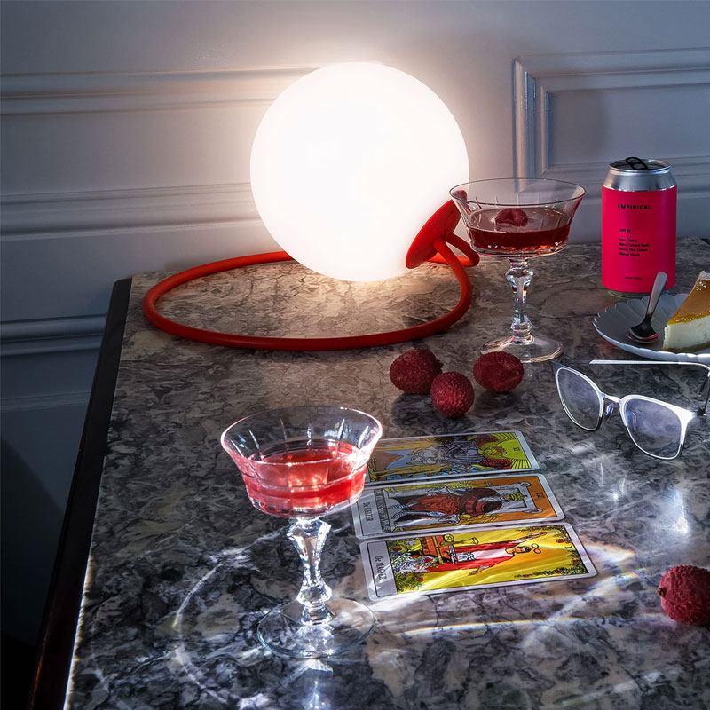 Angers Nantes Cholet Saumur Icones Fatboy Lampe Batterie nomade outdoor Bolleke Rouge rechargeable suspension 12