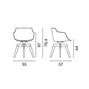Angers Nantes Cholet Saumur Icones Fauteuil Flow Chair Blanc mat Soft Touch Mdf Italia Jean Marie Massaud pied Chêne pivotant 4