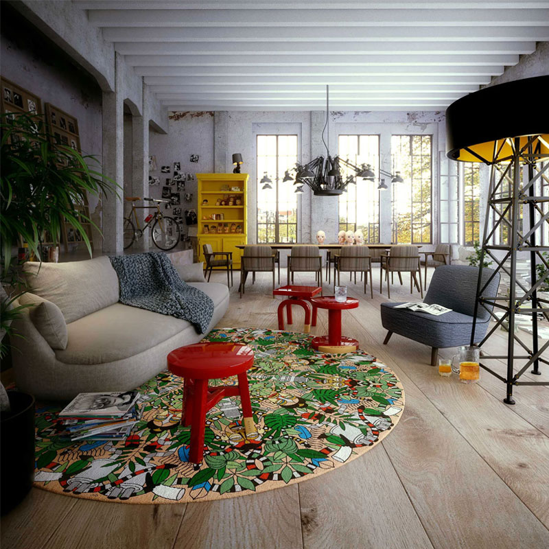 Angers Nantes Cholet Saumur Icones Moooï Tapis L'afrique Studio Job tribal MArcel Wanders Carpet vert 4