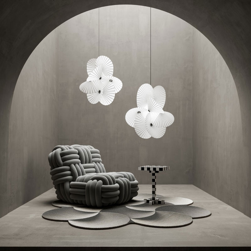 Angers Nantes Cholet Saumur Icones Moooï suspension Serpentine Blanc Front Studio Wanders