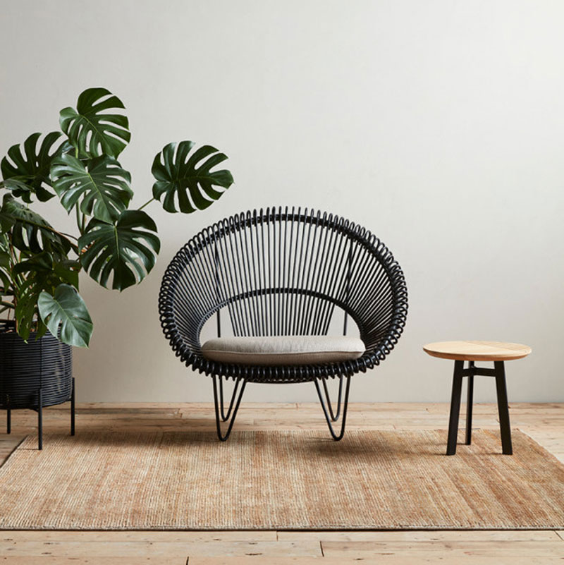 Angers Nantes Cholet Saumur Icones Pot plantes Vincent Sheppard Ivo mobilier exterieur outdoor Rotin Noir 4