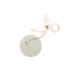 Angers Nantes Cholet Saumur Icones Ingo Maurer Applique lucellino oiseau poetique ampoule verre plume blanc 12