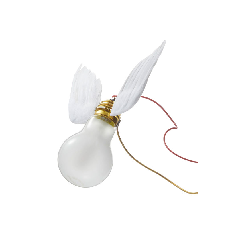 Angers Nantes Cholet Saumur Icones Ingo Maurer Lucellino oiseau plume poetique lampe de table