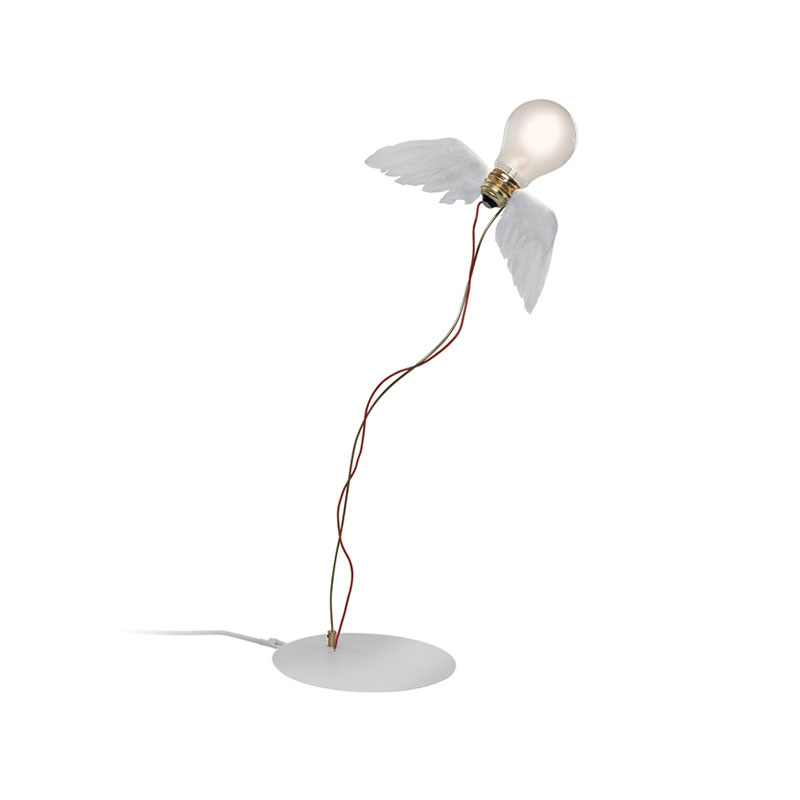 Angers Nantes Cholet Saumur Icones Ingo Maurer Lucellino oiseau plume poetique lampe de table 5