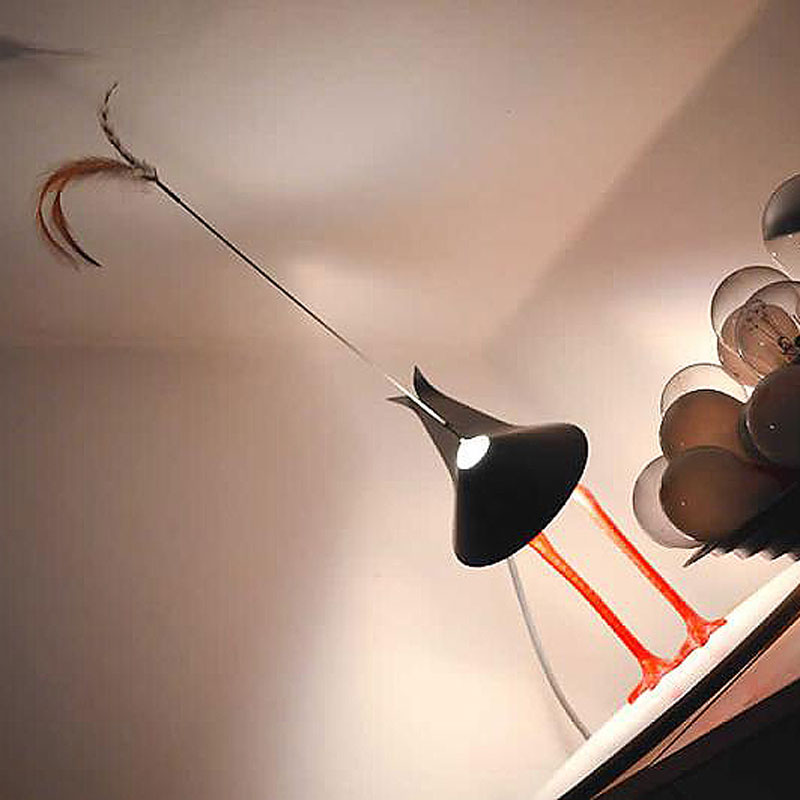 Angers Nantes Cholet Saumur Icones Ingo Maurer lampe a poser Bibibibi oiseau plume porcelaine concept 3