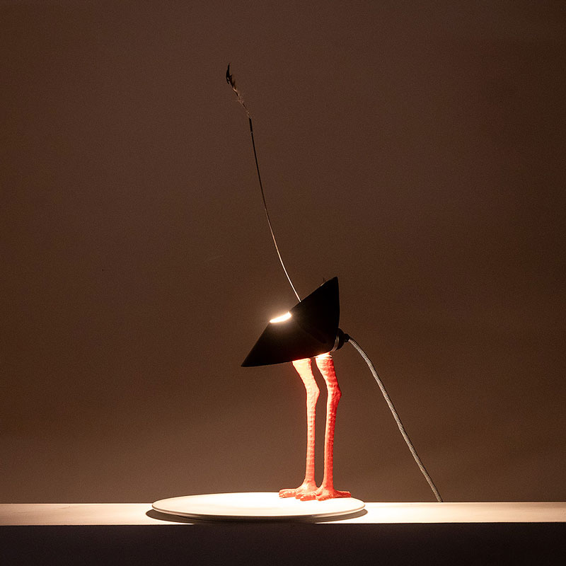 Angers Nantes Cholet Saumur Icones Ingo Maurer lampe a poser Bibibibi oiseau plume porcelaine concept 9