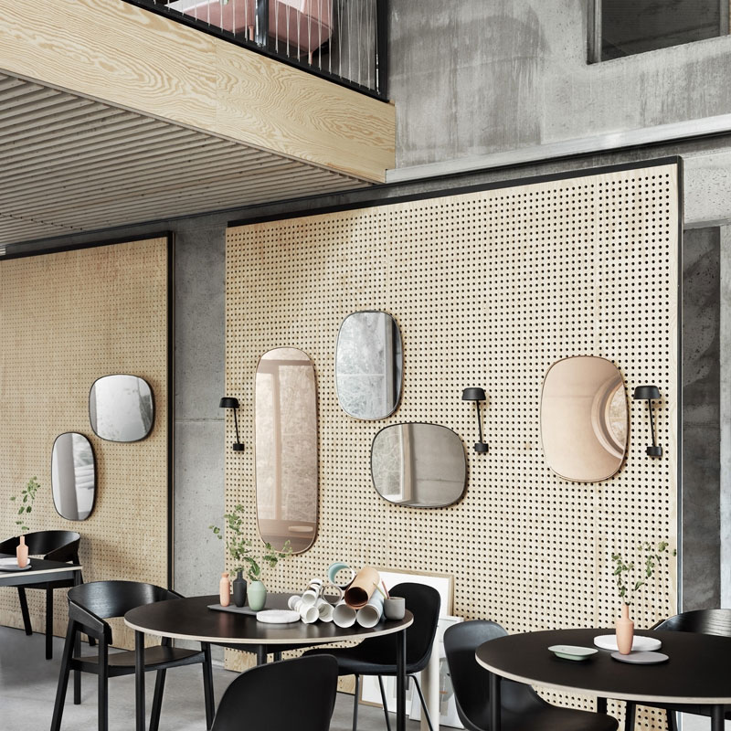 Angers Nantes Cholet Saumur Icones Miroir Framed gris small salle de bain Muuto mobilier Scandinave Mika Tolvanen 12