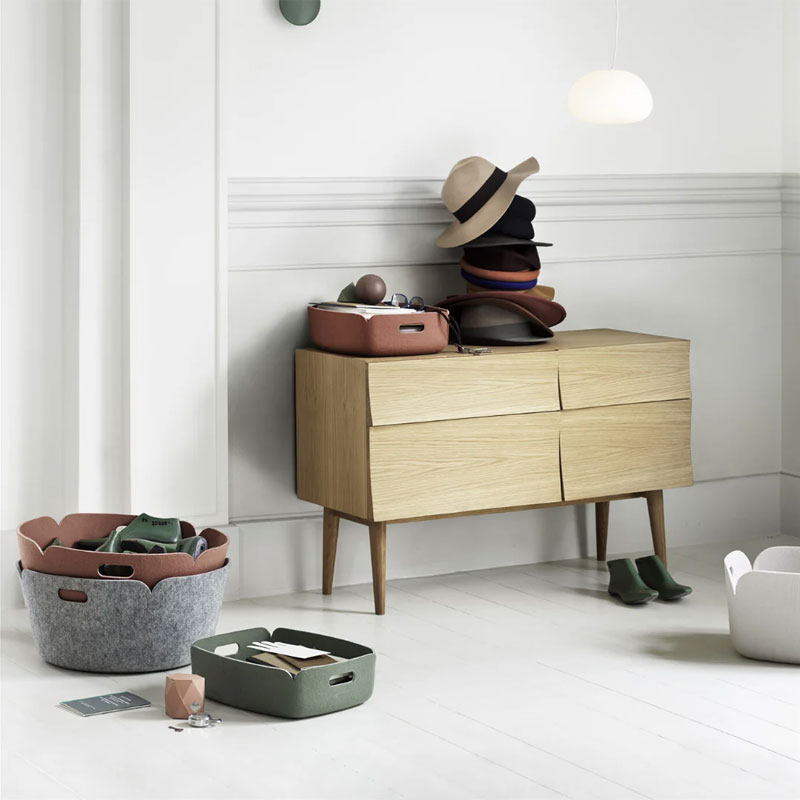 Angers Nantes Cholet Saumur Icones Panière rangement feutrine pet  Muuto mobilier Scandinave gris Mika Tolvanen 4