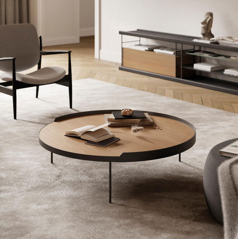 Angers Nantes Cholet Saumur Icones Treku Table basse Gau Rond Bois  massif metal Ibon Arrizabalaga 9