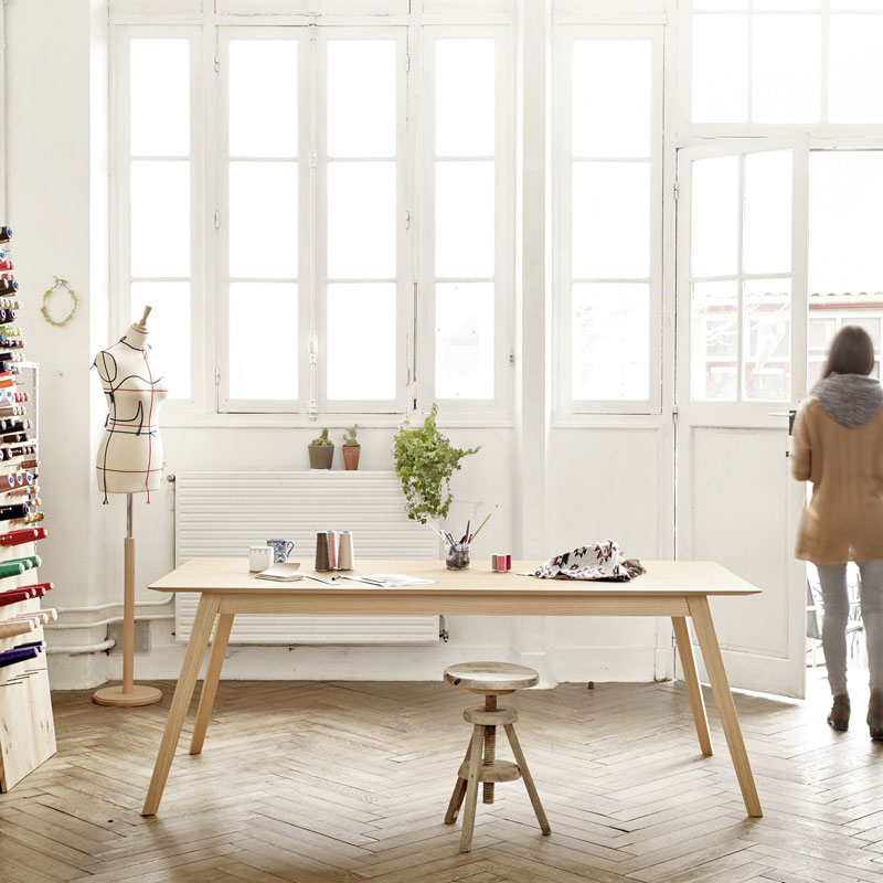 Angers Nantes Cholet Saumur Icones Treku Table bureau extensible bois acier massif Aise Ibon Arrizabalaga 4