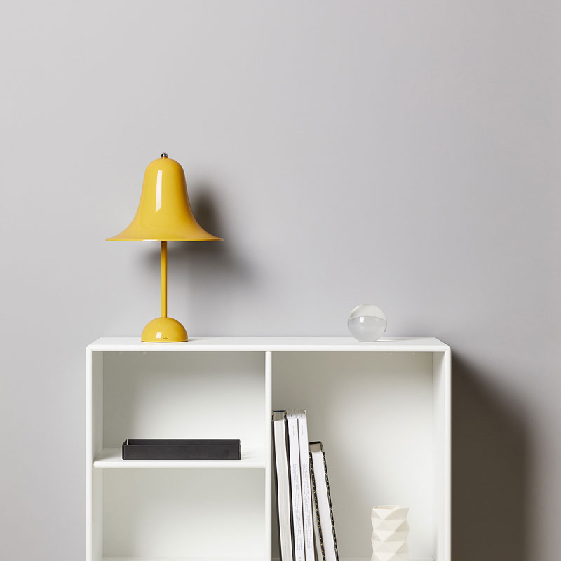 Angers Nantes Cholet Saumur Icones Verpan lampe a poser Pantop jaune cloche Verner Panton 5