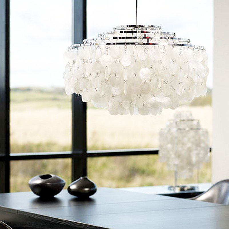 Angers Nantes Cholet Saumur Icones Verpan suspension luminaire Fun 10DM Chrome nacre organique Verner Panton 3