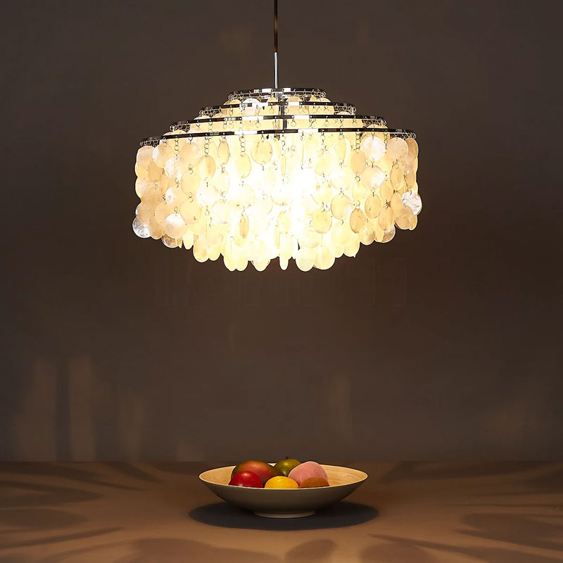 Angers Nantes Cholet Saumur Icones Verpan suspension luminaire Fun 10DM Chrome nacre organique Verner Panton 7