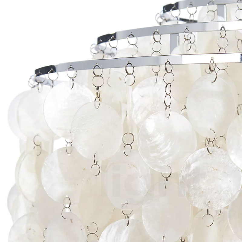 Angers Nantes Cholet Saumur Paris Bordeaux Le Mans Laval Icones Verpan suspension luminaire Fun 10DM Chrome nacre organique Verner Panton 1