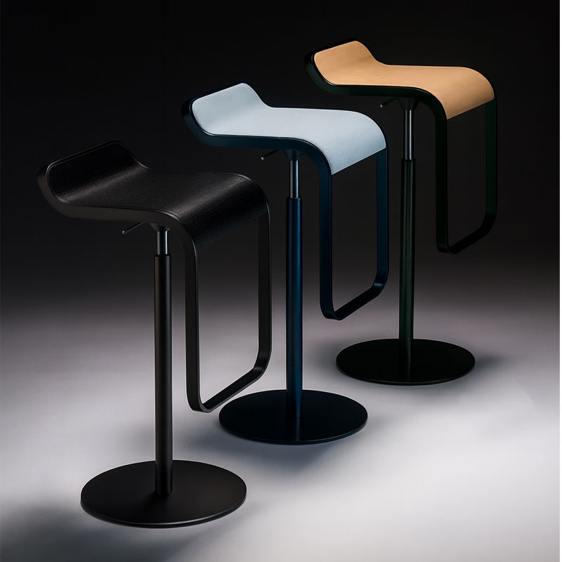 Angers Nantes Cholet Saumur Paris Bordeaux Le mans laval Icones Lapalma Tabouret bois Chêne LEM Noir Piston Bar dimension Shin & Tomo 9