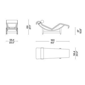Angers Nantes Cholet Saumur bordeaux paris Tours Laval Poitiers Le Mans orleans Icones Chaise Longue Le corbusier Cassina cuir fauteuil chrome noir 12