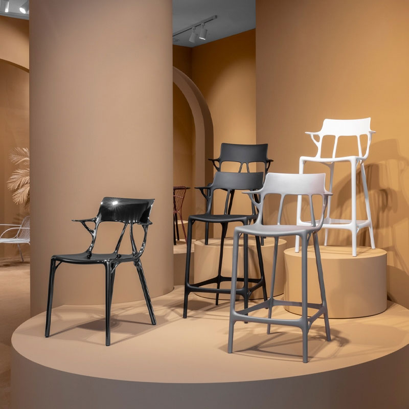 Angers Nantes Cholet Saumur Paris Bordeaux Le Mans Poitiers Niort Icones Kartell Tabouret 75 Haut A.I Gris philippe starck 5